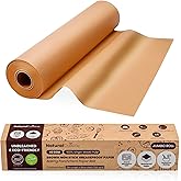 Natural Cuisine Brown Baking Paper Jumbo Roll – 75m x 38cm Unbleached Greaseproof Non-Stick Parchment Paper – 300 sq ft – Dou