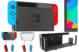 Funturbo Wall Mount for Nintendo Switch, Wall Mount Kit Switch Mounting Bracket Compatible with Nintendo Switch OLED and Original 2-in-1