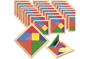 Barnens 27 tangram set i trä - pussel för barn - födelsedagspresenter barn skola - egaliter födelsedag gäster barn - för Pinata, nattvard, gästdetaljer, skola