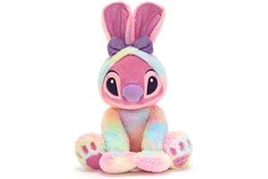 Disney Store Official Easter Angel Soft Toy, Lilo & Stitch, 45cm / 18", Alien Plush with Tie-Dye Easter Bunny Outfit & Purple Hair Bow, Dated with Disney 2025", Suitable for all Ages, 0+