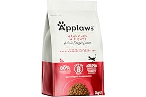 Applaws Sucha, bezzbożowa karma dla dorosłych kotów, kurczak z dodatkową kaczką, worek wielokrotnego zamykania, 2 kg