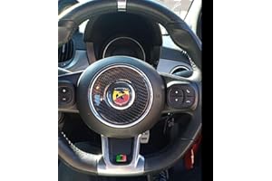 BAVIDE 3D Epoxy Real Carbon Fiber Steering wheel Ring Sticker For Fiat 500 Abarth 2008-2024