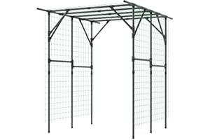 Homasis Grand treillis de jardin en métal revêtu de PE antirouille pour plantes grimpantes, structure haute avec filet de support pour patio et potager