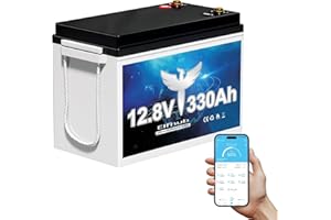 ‎ELFHUB Lifepo4 330A 12V Mini mit 200A BMS Bluetooth, 4224Wh 15000+ Deep Cycle Lithium Eisen Phosphat Batterie, ideal für Off-Grid Systeme, Wohnmobile, Solaranlagen, Boote