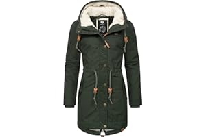 Ragwear Damen Wintermantel Warmer Parka lang mit Kapuze YM-Canny Intl XS-6XL