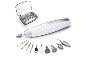 prorelax Manicure Pedicure Set Premium, Set Professionale per la Cura di Mani e Piedi con Batteria Ricaricabile per Casa e In Viaggio, 10 Attacchi di Alta Qualità In Acciaio Chirurgico