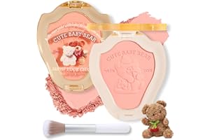 ‎ERINDE Erinde Bear Blush Powder Make-Up, Soft and Lightweight Face Blusher for Matte Finish Natural Smooth Mixable 02# Have Shop Wow 03# Common Face Oh