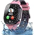 Smooce Kids Smartwatch Phone,Waterproof Kids Smart watch with GPS/LBS Tracker SOS Voice Chat and Camera Game for 3-12 Years Old Kids Birthday