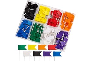 AIEX 160 Stück Bunt Flagge Markierfähnchen Pinnadeln Bunt Markierungsfähnchen Pinnwandnadeln Fahne Pins für Landkarten, Weltkarte, Reisekarte Pinnwand und Bulletin(35mm)