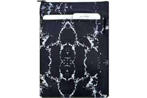 KOSTOO Zipper Book Sleeves, Travel Protector Pouch for Paperbacks & Hardcover Books, Washable Book Covers Case with Front Pocket for Book Lovers (Black)