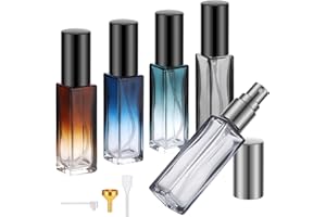 Segus Travel Perfume Atomiser Refillable, 5 Pcs 10ml Glass Perfume Spray Bottles, Travel Aftershave Dispenser, Leakproof Fragrance Atomiser, for Handbag, Pocket