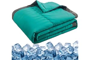 BEZHGOC Summer Cooling Blanket for Night Sweats, Lightweight Soft Cool Sheets Breathable Ice Blanket for Hot Sleepers Sofa Bed 140x100cm (Green)
