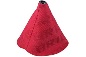 muge racing Car Gear Shift Boot Lever Knob Cover Durable Canvas Shift Knob Collars for Universal Car-Red