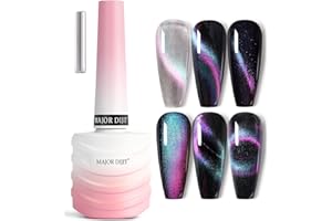 MAJOR DIJIT 5D cat eye gel vernis à ongles holographique Aurora Nail Art Gel vernis à ongles 15ml / 0.5fl OZ Galaxy brillant vernis à ongles avec tige magnétique