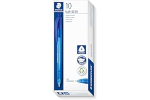 STAEDTLER 4230 M-3 - Penna a sfera retrattile, confezione da 10, colore: Blu