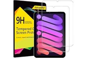 4youquality [2-Pack Screen Protector for iPad Mini (A17 Pro, 7th Generation, 2024) & iPad Mini 6 (6th Generation, 2021), 8.3-Inch, Tempered Glass Film, Anti-Scratch, Impact-Resistant