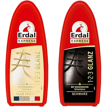 2x Erdal Express Care Gloss Shoe Cream – All Colors & Black, Almond Oil Formula