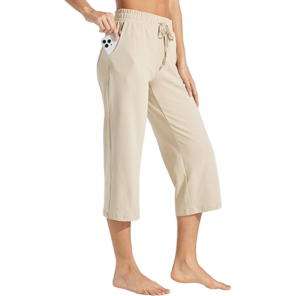 BALEAF Yogabroek voor dames, brede pijpen, capri-yogabroek, crossover