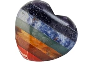 ‎NUPUYAI Nupuyai Edelstein Herz Handschmeichler Kristall Heilstein Glücksbringer Steinherz 4 cm für Reiki Heilung Meditation