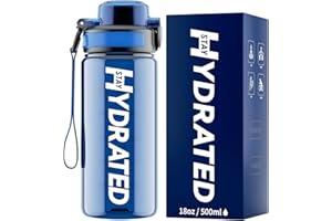 Mevoly Botella Agua Niños 500ML, Botella Agua Gimnasio sin BPA con Marcador de Tiempo, Plastico Botella de Agua Deportiva Motivacional, Cantimplora para Colegio, Bicicleta