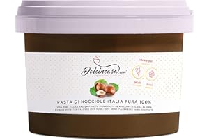 DOLCINCASA.COM Dolcincasa-com Haselnusspaste 100% Reine streichfähige Creme für Eis Torten und Gebäck und Süßigkeiten Dekorationen Füllungen Glutenfrei ohne Verdickungsmittel 1 Kilogramm