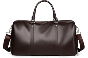 FANDARE Sac de Voyage Léger pour Femme et Homme - Sac à Main Imperméable en Cuir avec Compartiment à Chaussures pour Week-End et Sport de Gym