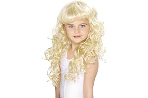 SMIFFY'S Smiffys Peluca de princesa para niñas, rubia, rizada Halloween