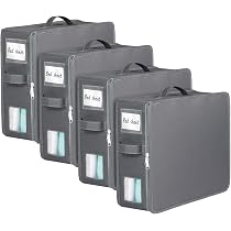 Aokeyee Bettlaken-Organizer 4er-Set | Faltbar | Für Queen/King Size | Mit Sichtfenster & Etikett
