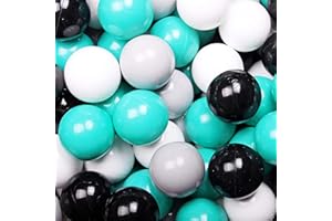 MEOWBABY 300 ∅ 7Cm Kinder Bälle Spielbälle Für Bällebad Baby Plastikbälle Ball Pit Kugelbad Bällchenbad Babys Spielbad Spielzeug Made In EU Weiß/Türkis/Schwarz/Grau
