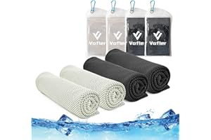 Vofler Lot de 4 serviettes rafraîchissantes en microfibre pour la tête et le cou (101.6x30.5 cm) pour athlètes, hommes, femmes, jeunes, enfants, chiens, yoga, golf, course, randonnée, camping, voyage