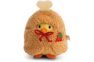 NICI peluche pollito Tschieps 8cm con salsa picante y un disfraz de muslo de pollo en caja de regalo 8,5x6,5x10cm - amarillo - Peluche suave, lindo para abrazar y jugar, para niños y adultos - 61653