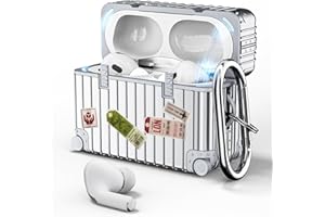 VISOOM Airpods Pro 2 Hülle Kompatibel mit Airpods Pro 2 2022 Case Cover Upgrade Stoßfeste Schutzhülle Weiches TPU mit Karabiner [Front-LED Sichtbar [Kabelloses Laden] (Silber)