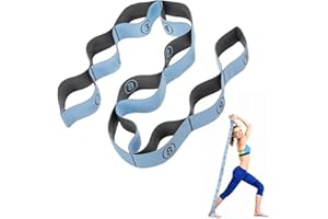 TIESOME Yoga Stretching Strap with Multi-Loops, Stretch Band Leg Stretcher for Physical Therapy Pilates Dance Gymnastics Fitness Home Workouts