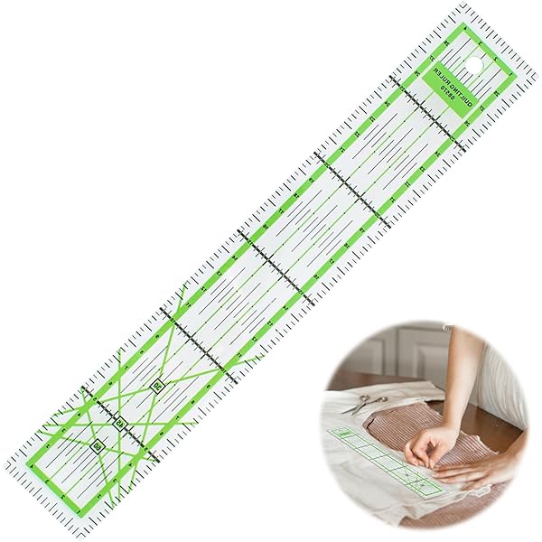 Righello Per Sartoria In Acrilico - 30x5 Cm, Con Indicatori Angolari, Superficie Anti-scivolo - Foto 9