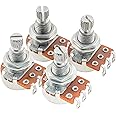 Alpha Mini B500K Metric Potentiometers Split Shaft Linear Taper Pots for Electric Guitar or Bass (4 Pcs)