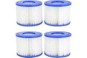 Mallez Filtro VI para Bestway, Cartucho de Filtro de Repuesto para Piscina Tipo VI, para Lay-Z-Spa, Miami, Paris, Vegas, Mónaco, Palm Spring, 4 Filtros