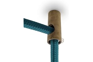 Amarcords - 2 Décentrateurs verticaux et serre-câbles à presse-étoupe en aluminium avec réglage de câble visible Pour lampes à descente verticale et suspensions. Couleur LAITON