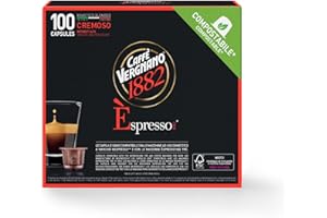 Caffè Vergnano 1882 - Èspresso Kompostierbare Kaffeekapseln, Kompatibel Mit Nespresso, Cremoso (Cremig) - Packung Enthält 100 Kapseln