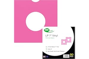 NEO MEDIA 50 x 7" Record Vinyl Card Sleeves Masterbags In Black, Blue, Green, Pink, Purple, Red, White & Yellow (Pink)