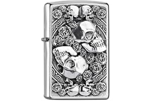 Zippo Lighter Skull and Roses