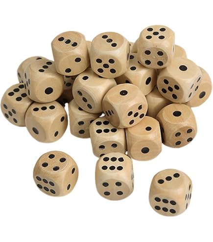 Dés à Jouer en Bois 🎲 | Lot de 10 à 6 Faces - Tous les Jeux