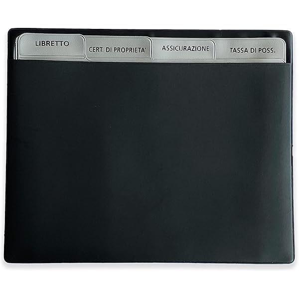 Taschino Documenti Veicolo Portadocumenti Per Auto RSAquar - Organizzatore In Pelle Per Libretto, Assicurazione E Carte Accessorio Auto Pratico Uomo Donna