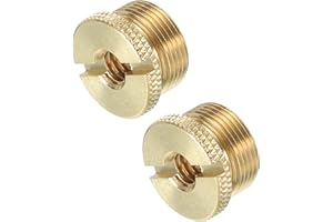PATIKIL Mic Support Adaptateur 1/4 Femelle à 5/8 Mâle Laiton Mic Vis Adaptateur pour Microphone Trépied Support Doré 2 Paquet