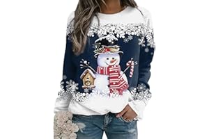 PEUIGNAO Pull Noël Femme Pull Sweat Noel Femme Pull Moche de Noel Drole Femme Funny Ugly Merry Christmas Sweatshirt Sweat Noël Femme Grande Taille Pullover Sweat-Shirt Noël Xmas Pull Ado Bonhomme de Neige