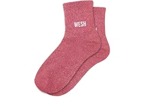 STC, Chaussettes paillettes courtes - Rose, Wesh (taille unique 36-42)
