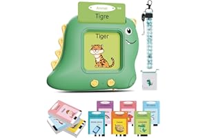 GENIALBA Flashcards Parlanti Giocattoli Montessori, Giocattoli Educativi per Bambini, 224 Parole 14 Temi, Autismo, Regalo di compleanno Regalo di Natale per Bambino (Verde Italiano)