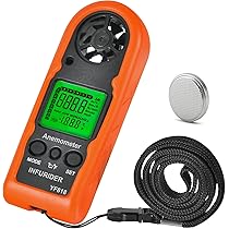 Anémomètre Main Professionnel Anémomètre Digital Portable - Mesure Vitesse Vent & Température - Pour Voile, Tir, Drones - LCD Jauge Débit Air Extérieur