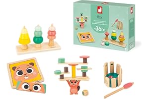 JANOD - Pudełko z zabawkami dla dzieci - Od 36 miesięcy - Zabawki stymulacyjne z puzzlami i zajęciami podręcznymi dla dzieci - Rozwój psychomotoryczny i aktywność - Zabawka dla dzieci od 3 lat -