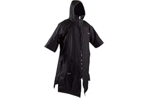 GUL Poncho Cambio Toalla Cambio para Deportes acuáticos y Surf en la Playa - Evorobe - Negro Rojo - Calor térmico cálido