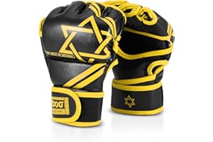 Flexzion MMA Gloves Fingerless Boxing Gloves for Men Women and Teen Youth, UFC Grappling Krav MAGA Kickboxing Gloves for Training Punching Bag Muay Thai Hitting Mitts Cutoff Martial Art Gloves